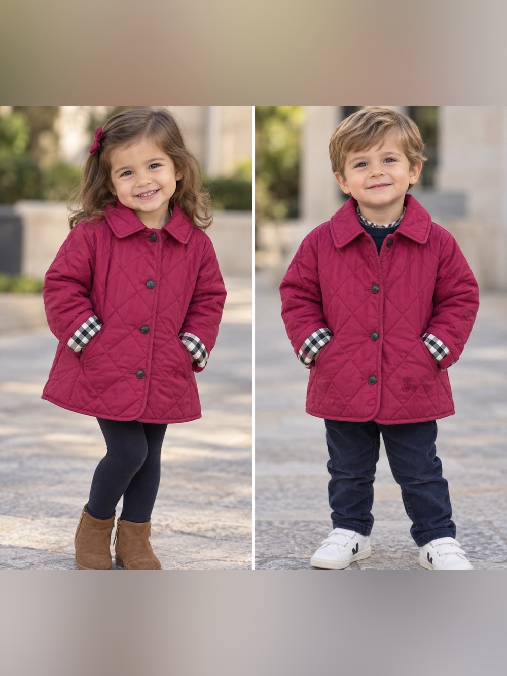 Burberry vest jacket 3T lightly fleeced red for boys or girls